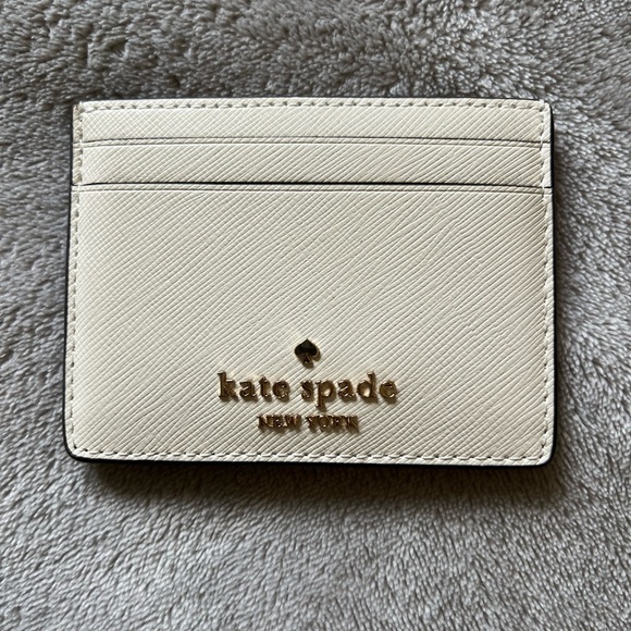 Kate Spade ♠️ White Leather Card case - Picture 1 of 4